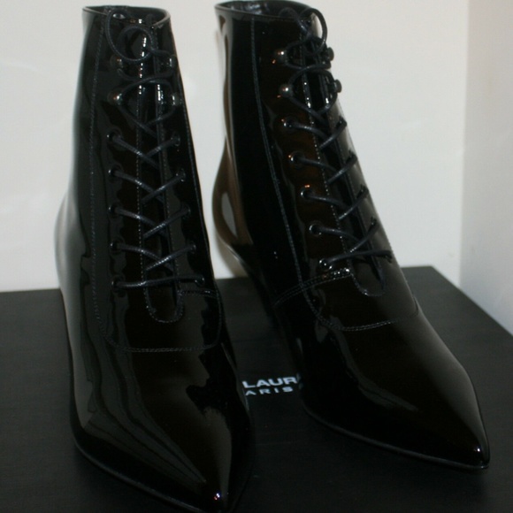 Saint Laurent Paris Runway Cat 50 Lace-Up Booties - Picture 4 of 7